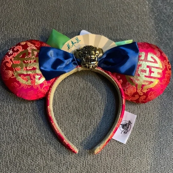 Disney Parks Mulan Minnie Mouse Ear Headband One Size New with Tag - Picture 1 of 5